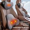 Auto Kopfstütze Lendenwirbelstütze Heizung Elektrischer Fahrersitz Memory-Baumwollkissen Rücken Lendenwirbel Autokissen Nackenpolster