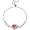 Iefil Rose Heart Birthstone Bracelets for Women