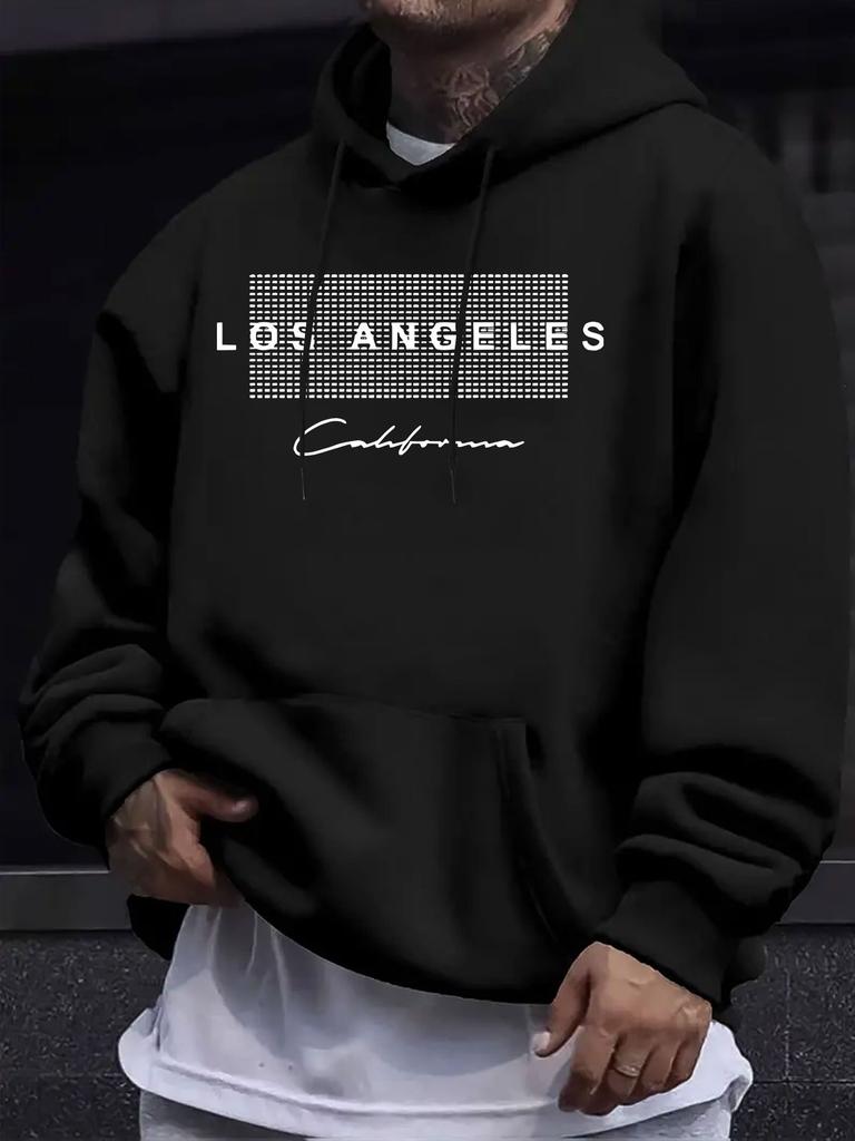 American/European Style unisex Autumn/Winter Printed Hoodie Long Sleeve Sweatshirt, "LOS ANGELES" City Logo Print Hoodie Sweatshirt, American Urban St