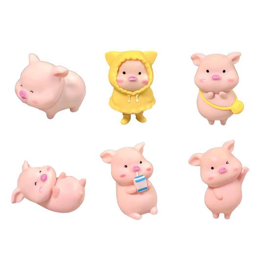 Mini Pig Figurines Cartoon Toy Cute Toppers for Home Piglet Cake Miniature Pig Office Desk Birthday