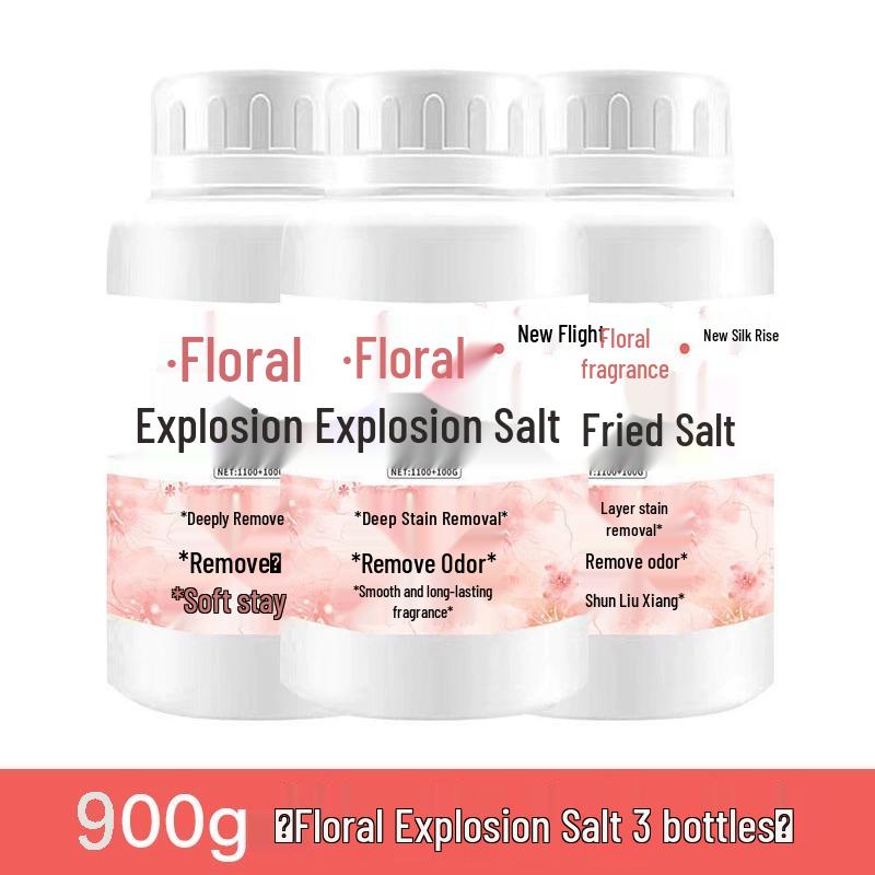 Floral Explosion Stain Remover & Brightener: Salt Bleach Powder for Colored Clothes with Long-Lasting Fragrance