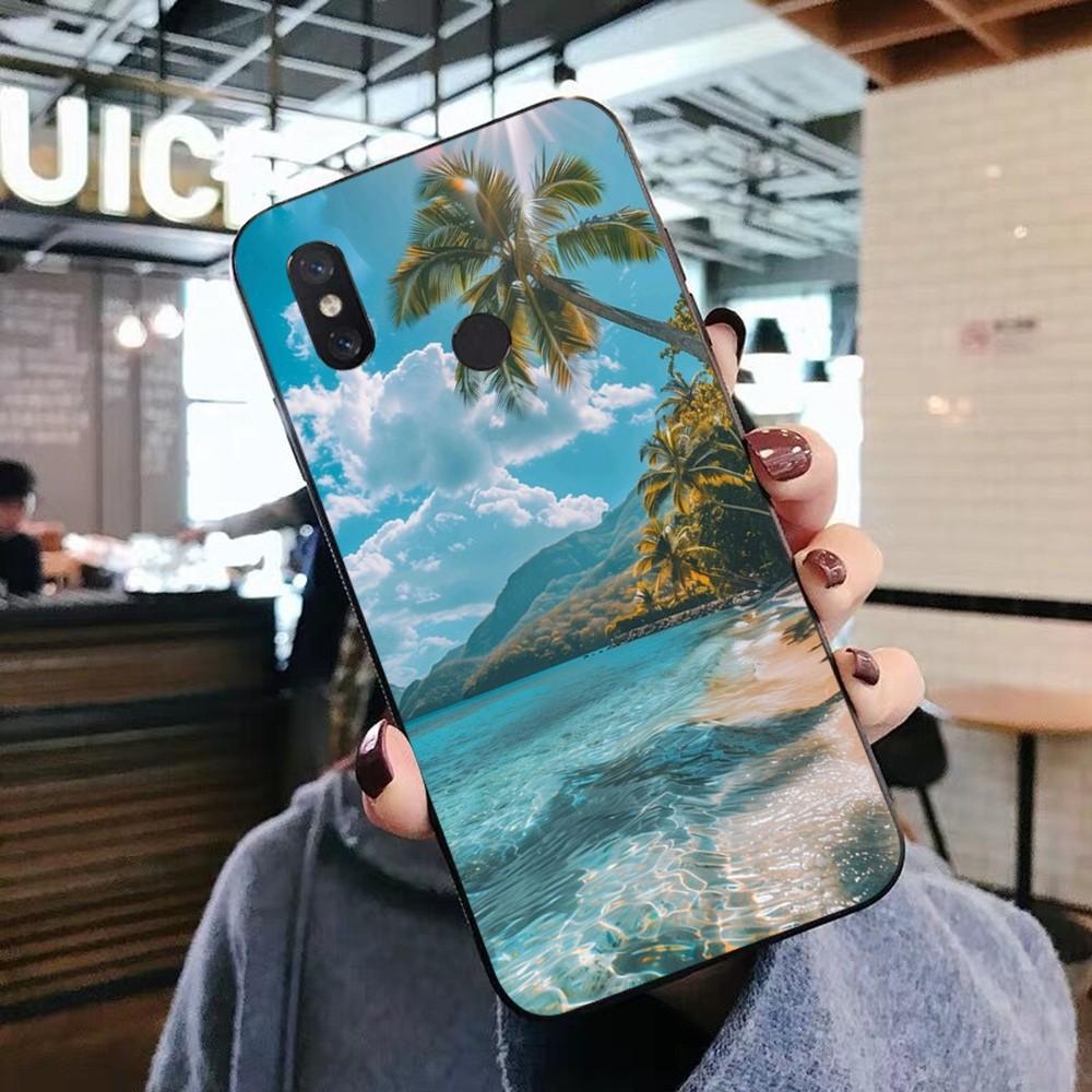 Sea Tropical Palm Trees Beach Phone Case For Xiaomi Mi 5X 8 9 10 11 12 Lite Pro 10T PocoX3pro PocoM3 Note 10 Pro Lite