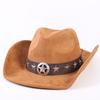 Popolare cappello da cowboy western classico in camoscio europeo e americano, cappello a tesa larga moda uomo e donna per l'ombra