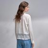 A02 French-Style Lace Trimmed Collared Blouse