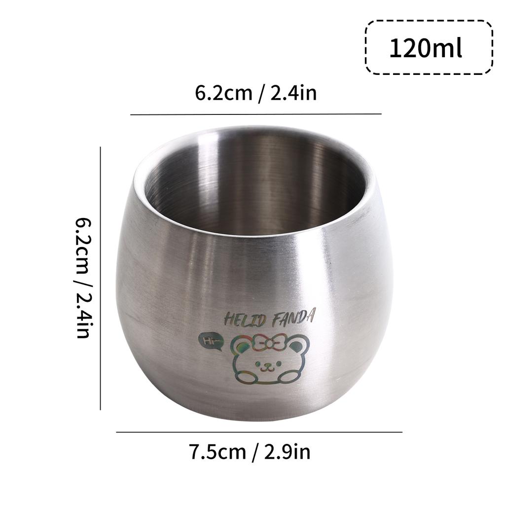 120ml Double Wall Coffee Cup 304 Stainless Steel Mini Water Cup For Kids Durable Drop Resistant Tumbler Coffee Mug Drinkware