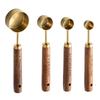 Pabei Walnut Handle Stainless Steel Measuring Spoons (4-Piece Set)