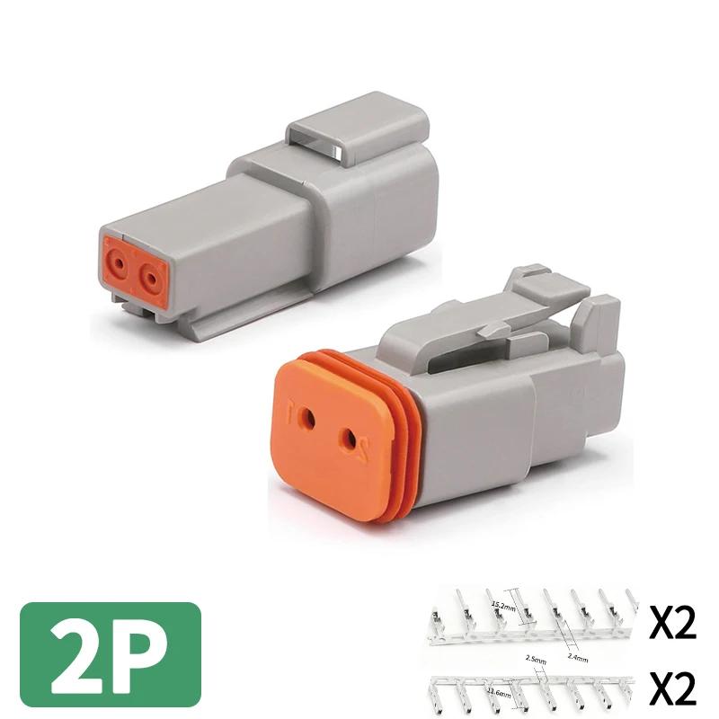 

1/5/10 Комплекти DT 2P/3P/4P/6P/8P 22-16AWG Водонепроникний роз єм Deutsch Connector Набір штекерів DT06-2S DT04-2P DT04-3P 1 Sets