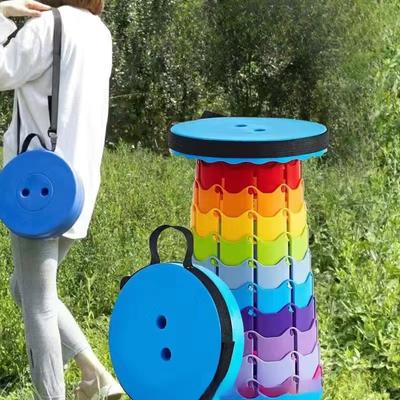 Outdoor Travel Portable Folding Stool Camping Fishing Chair Portable Picnic Fishing Stool Folding and Retractable Stool