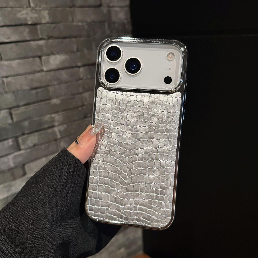 Light Luxury Glossy Crocodile Leather Pattern for IPhone 17air Protective Case for Apple 16promax Electroplated Case