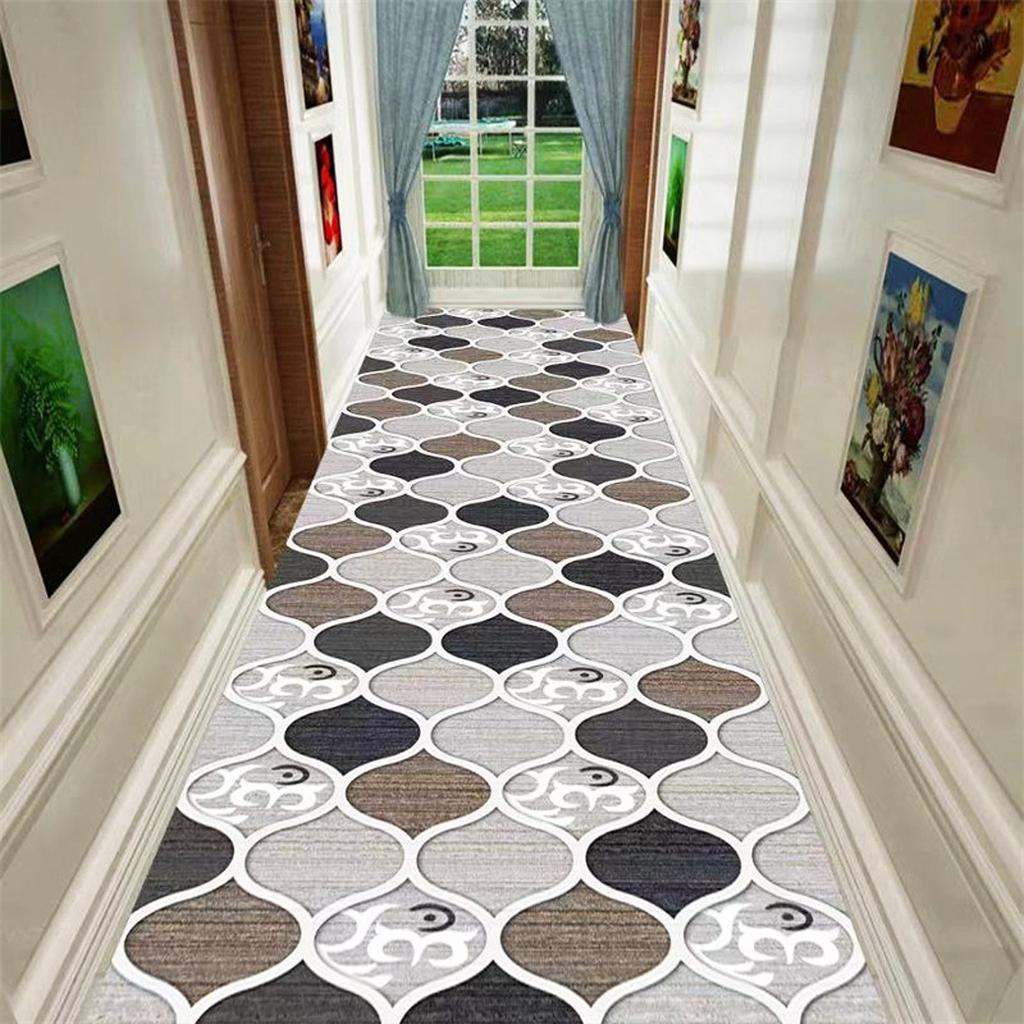 Modern Abstract Geometric Corridor Long Rug Anti-Slip Living Room Rug Bedroom Carpet Home Decoration