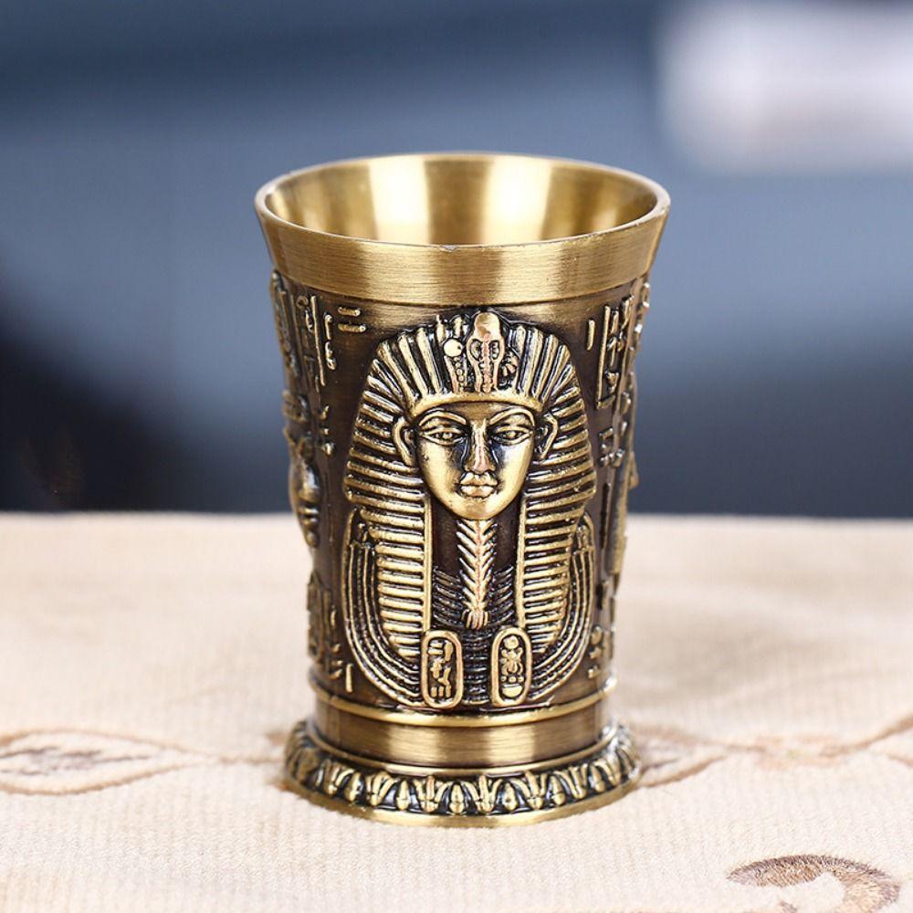 Egypt Myth Retro Metal Cup Non-slip Small Cocktail Cup Personality 3D Wine Glass  Wine