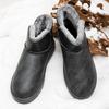 Men's Classic Leather Snow Boots - Thick Velvet, Cold-Proof, Waterproof, Short Winter Cotton Shoes