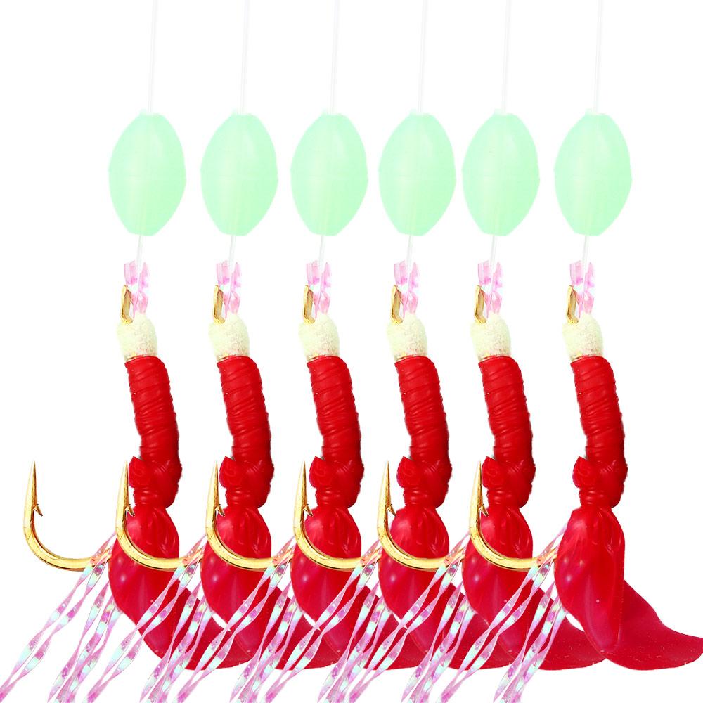 

Bead Fishing Feather Hook Fishing Hooks Fishing String Hooks Fishing Sabiki Rigs Artificial Fishing Lures Fishskin Skirt Lure