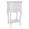 Wooden Bedside Table with 2 White Drawers