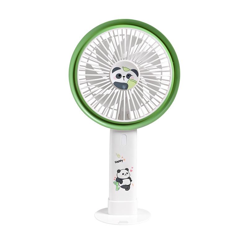 2026 Desktop & Handheld Cartoon Fan with Multi-Speed and Phone Holder – Large Brushless Strong Wind Model
