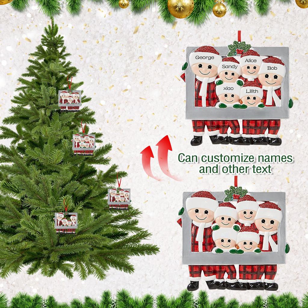 Christmas Ornament 2D Flat Family Name Greeting Tree Ornament Festive Decor Collectible Hanging Ornament Personalized Gift