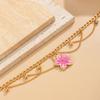 Adjustable Oil-Dripped Foot Chain Bohemian Style Beach Jewelry Flower Pendant Anklet  Vacation