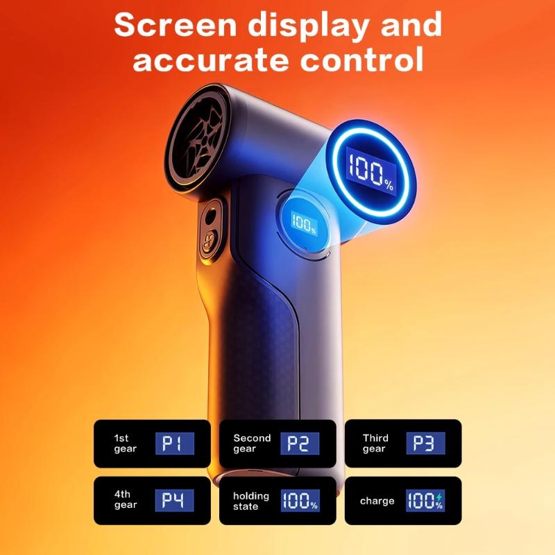 2026 New and PowerS8 Air Blower 4-Gear Turbo Blower Jet Fan with LED Light Battery Display Cordless Compressed Air Duster 110000RPM 80W