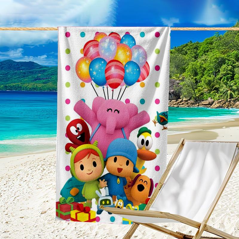 Ultra-Soft Beach Towel with Pocoyo Theme,Ideal for Pool - Camping, Diving - Perfect Travel Essential, Vibrant Beach Towel.