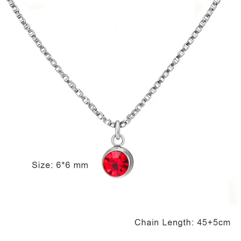 

Clear Zircon 12 Month Birthstone Charm Necklace for Women Stainless Steel Thin Box Chain Necklace Jewelry Birthday Gift 2026 45-50 CM