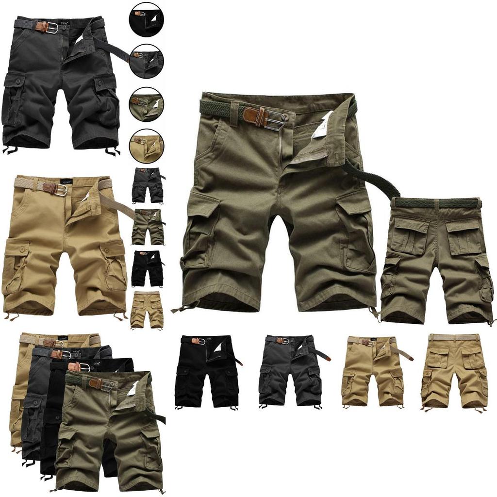Durable Men's Combat Military Camo Cargo Shorts With Multiple Pockets For Summer