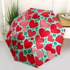 1pc Heart Pattern Automatic Umbrella | Portable Foldable 8-Rib Manual Open, Cute Birthday & Holiday Gift for Outdoor Yy260107089