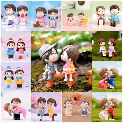Lovers Romantic Couple Figurine Wedding Miniatures Bride and Groom Terrarium & Fairy Garden Decor Vehicle Interior Decor