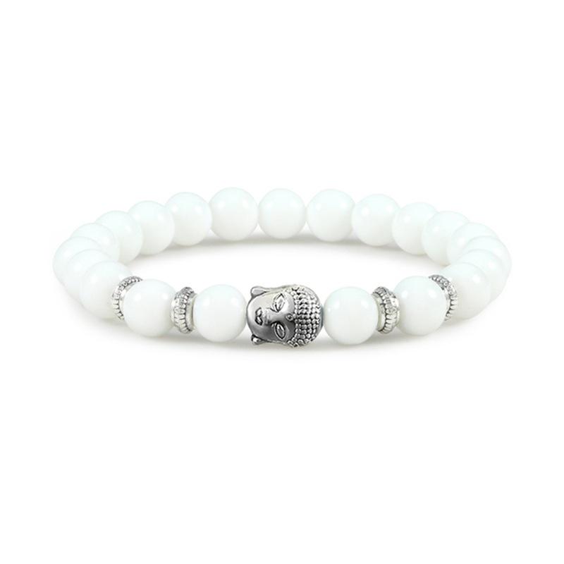 Trendy Tiger Eye & Volcanic Stone Beaded Bracelet with Buddha Head - Multiple Styles for Women