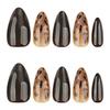 Autumn/Winter Leopard Print Cat Eye Short Almond Wearable Nails