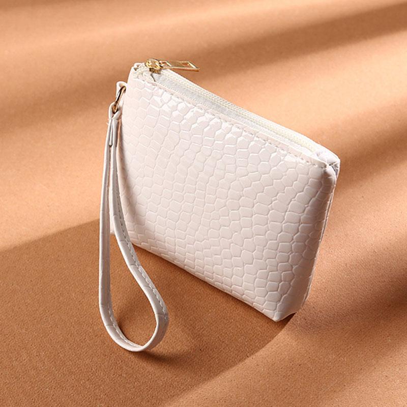 Mini Women'S Wallet Crocodile Print Short Zipper Wrist Small Coin Bag Fashion Retro Pu Leather Ladies Card Holder Coin Purses