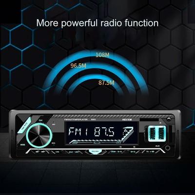 5002 Car MP3 Player Bluetooth APP Control Black Dual USB Quick Charging Colorful Lights Player for Vehicles