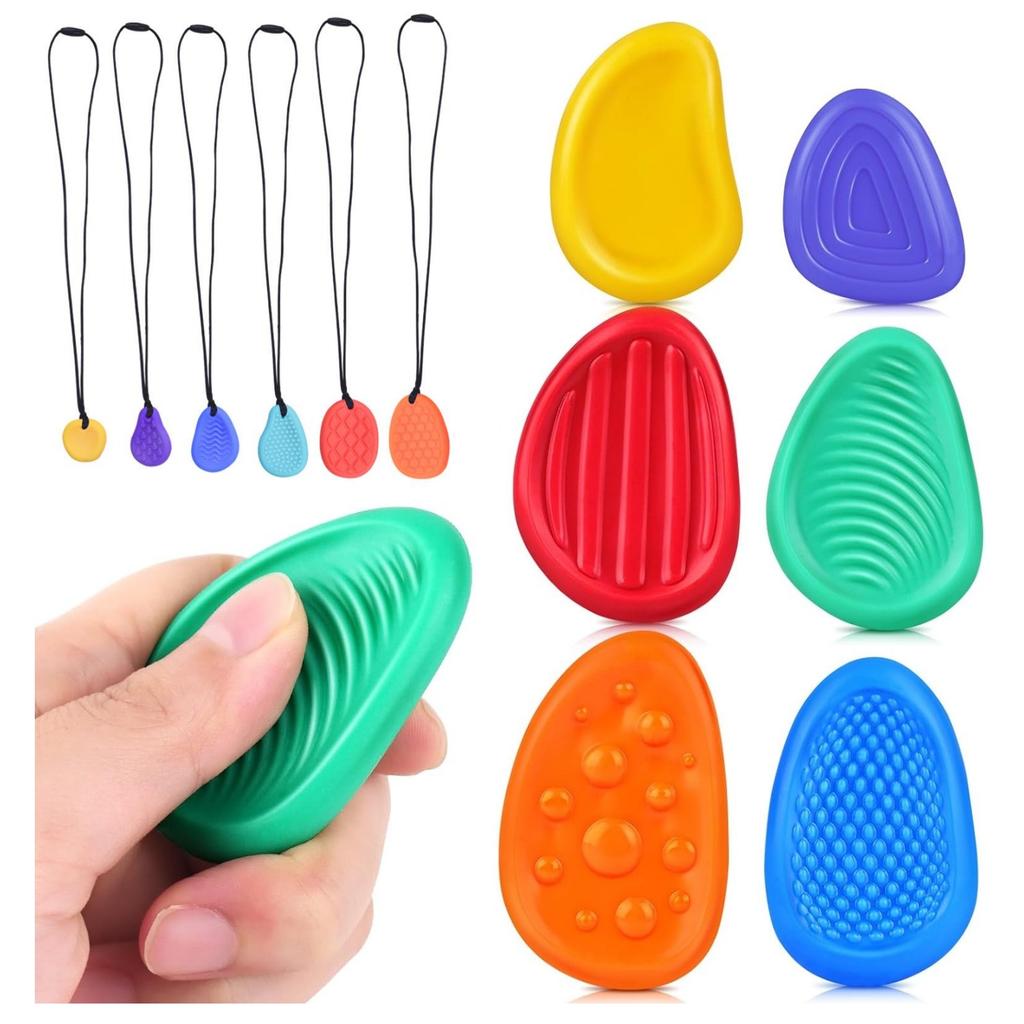 Fidget Toy Sensory Stone For Kid Autism Kid Calming Toy Fingers Activity Toy Adults Anxiety Relief Toy Colorful Soft Worry Stone