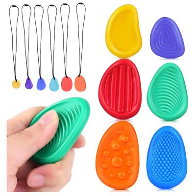 Fühlstein für Kinder mit Autismus, beruhigendes Spielzeug für die Finger, Spielzeug zur Linderung von Angstzuständen bei Erwachsenen, bunter, weicher Sorgenstein