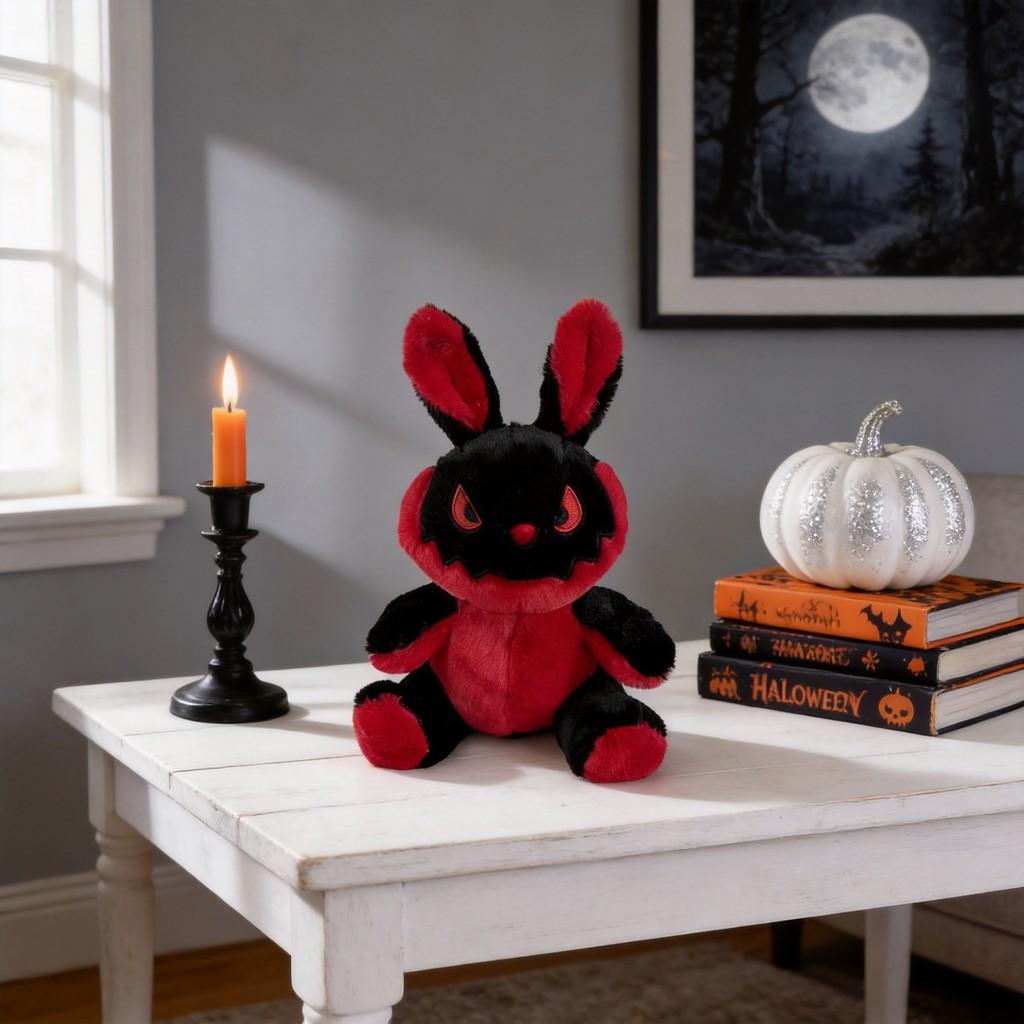 Plush Halloween Bunny Toy With Pp Cotton Filling For Kids And Holiday Decor