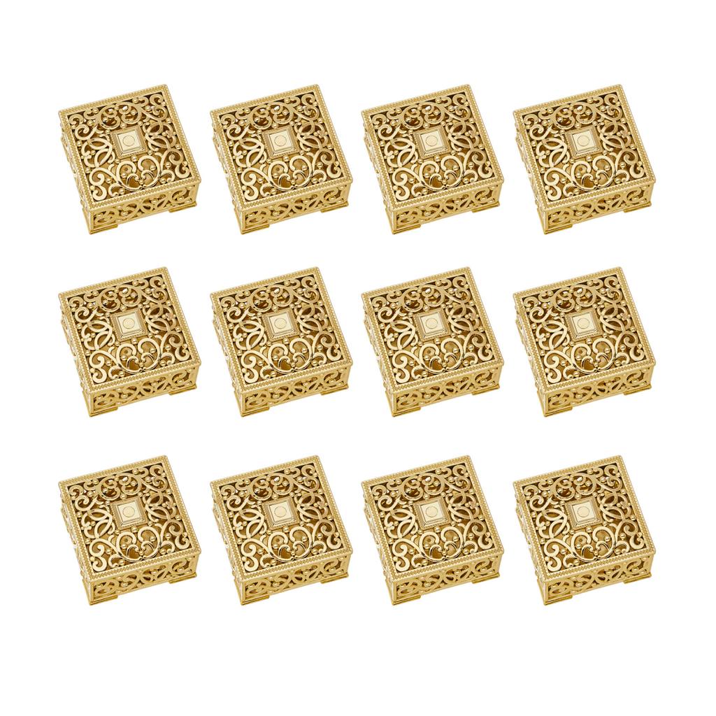 12Pcs Elegant Gift Boxes For Sweets Delicate European Style Plastic Candy Boxes with Lid For Sweet Treat Party Favors