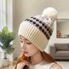 Hats, Women's, Plush and Thickened, Woolen Ball Hats, Outdoor, Warm, Knitted, Woolen Hats