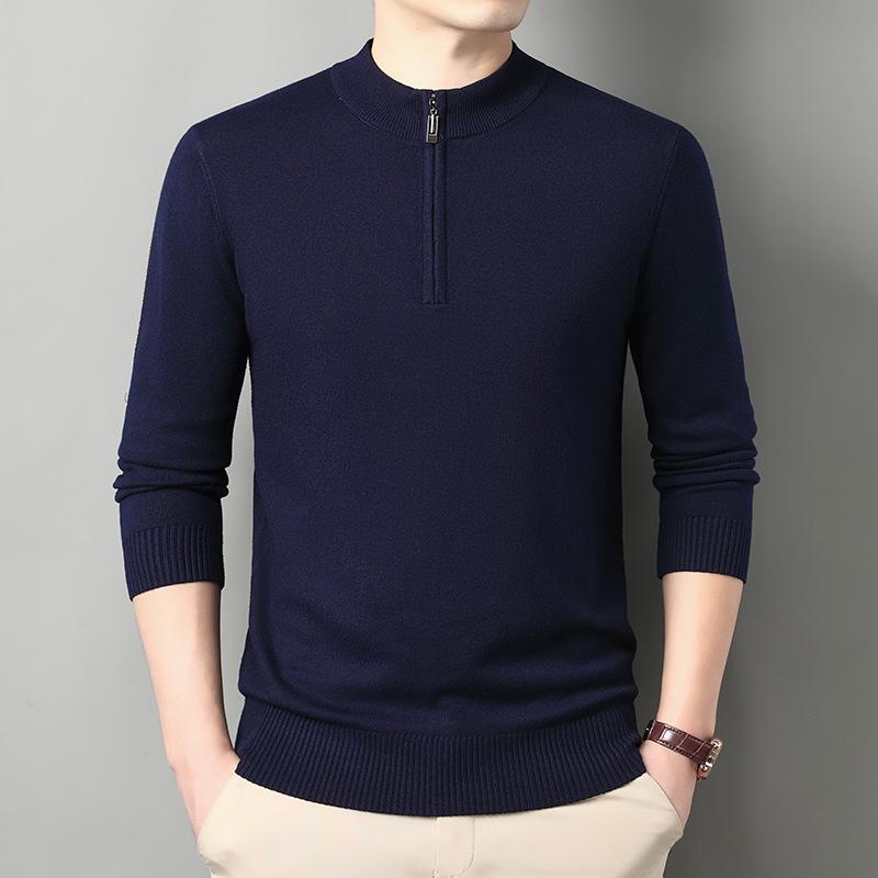 

Men s Half-Zip Stand Collar Knit Sweater - Warm, Trendy, and Versatile for Autumn/Winter 3XL (185), Suggested Weight: 170-185 lbs