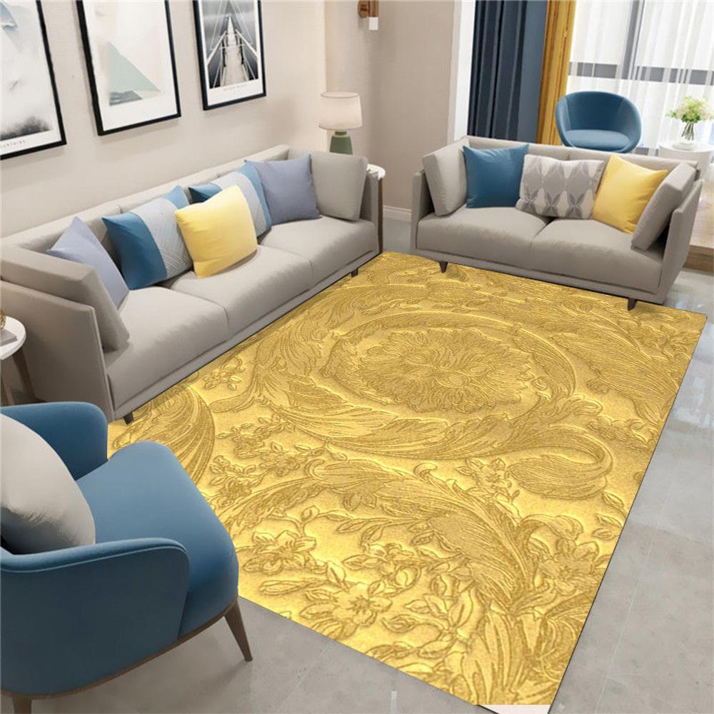 

Розкішний килим із золотим візерунком для вітальні, килим для бізнес-готелю з протиковзкою основою, килимки для підлоги у пральні, килим для вуличної балкони, декор 120*160cm