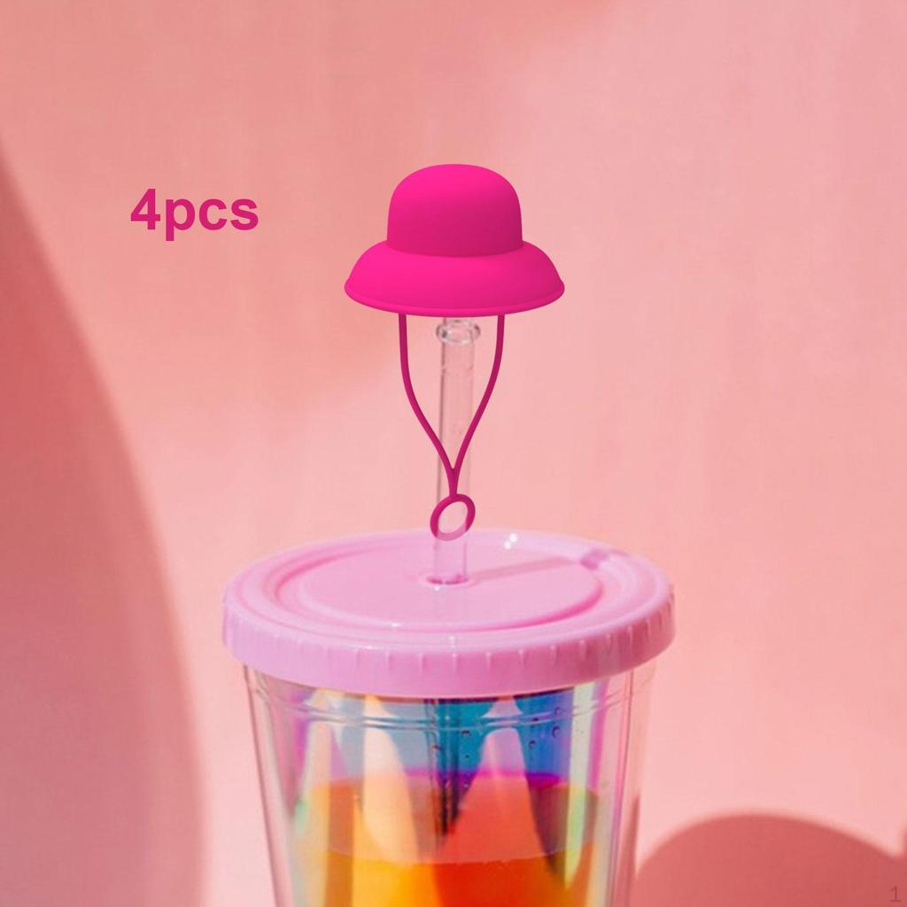 Cowboy Hat Shape Straw Protector, Drinking Toppers, Splashproof Airtight Seal Tips