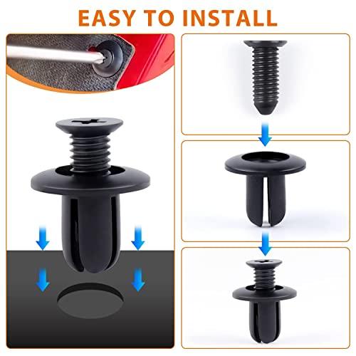 TAORAYO Push Rivets, Automotive Rivets, Plastic Rivets, Trim Clips, Push-in Retaining Clips, Bumper Clips, Fender Clips, for Toyota, Nissan, Mits
