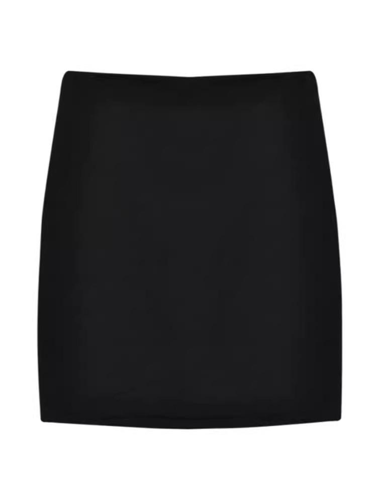 Spring 2024 Women's High Waist Solid Color Bodycon Mini Skirt - Slimming & Sexy A-Line Style