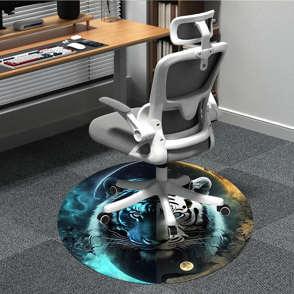 

1pc Tiger Yin Yang Chair Carpet for Office, Non-slip, Soft and Durable Office Rug for Decoration, Perfect for Office yy251229159 80cm by 80cm