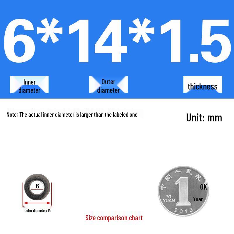Galvanized Metal Flat Washer - Thin, Thickened, Enlarged Edge, Round, Sizes M3 to M10