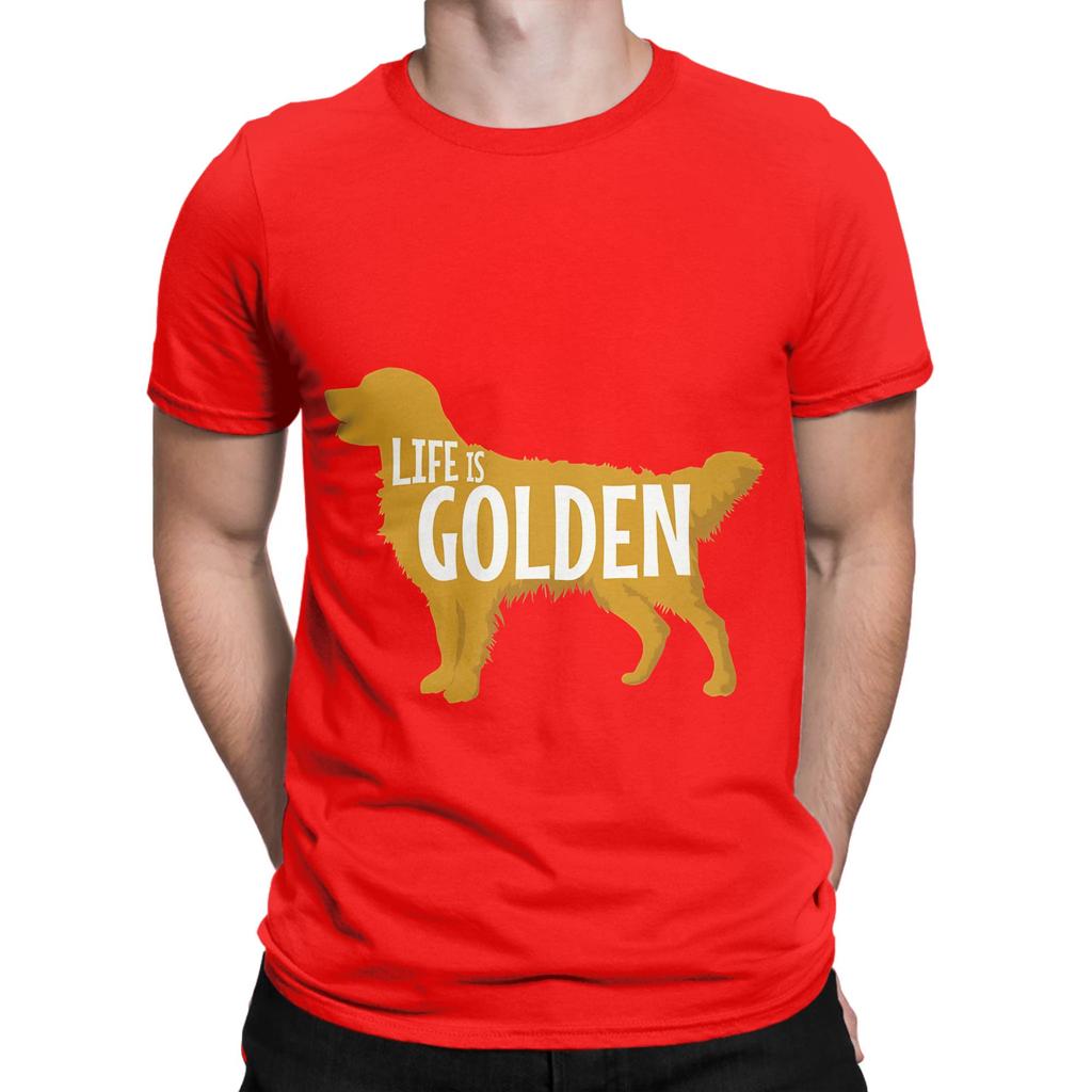 Life Is Golden For Golden Retriever Lovers Funny 100 Cotton TShirt Gloden Retirever Tees Tops For Unisex