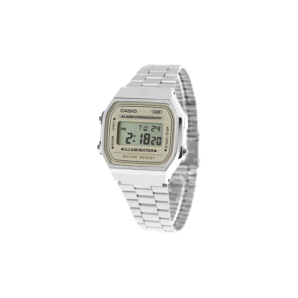 Casio Vintage Chupacasi Quartz Men s Wristwatch A168WA-8AY Silver Stainless Steel Band