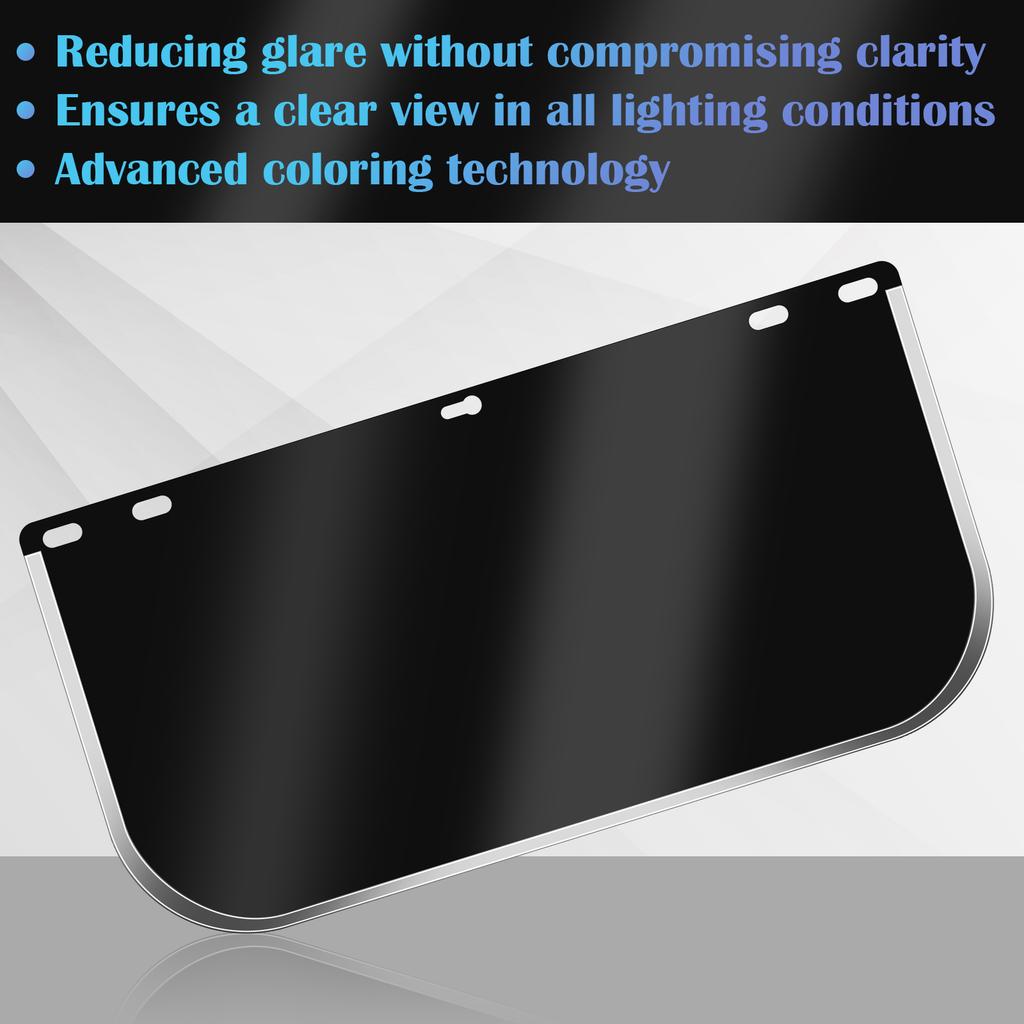 Haishell 2 Stück Gesichtsschutz Ersatzscheibe Schwarz Getönt Schutzhelm Visier für Schweißen Schleifen Cosplay (40X20Cm/15