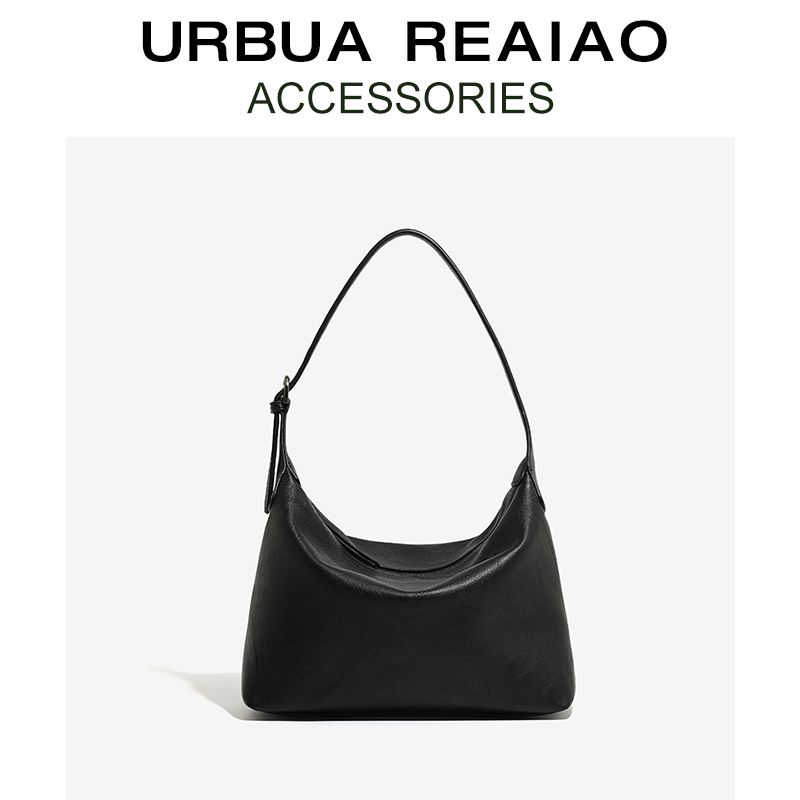 

Hobo Vegetable Tanning Calf Skin Casual Commuter Shoulder Bag Black