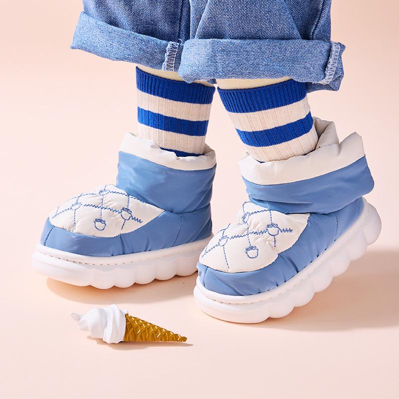 Children's Cotton Slippers In Winter Cartoon Cute Girl Plush Three-dimensional Rabbit, Children's Kindergarten Bag and Slippers