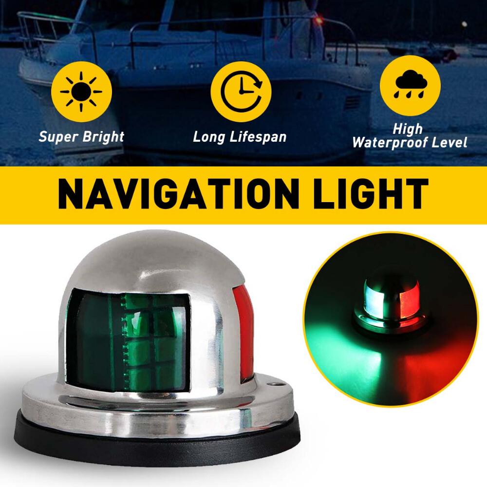 2Pcs Boat Navigation Lights Red and Green LED Marine Navigation Light Boat Bow L