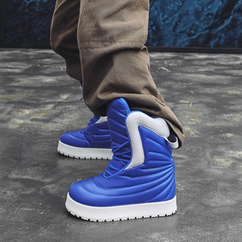 Men's Bread Shoes Winter Warm Piled Thickened Mens Shoes Fashion High-top Men Boots Street Men Tooling Casual Shoes Botas Hombre